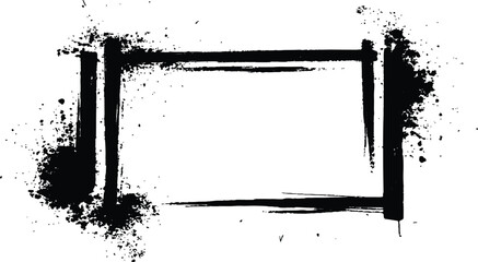 Leinwandbilder - Vector black square grunge frame on a transparent background. 