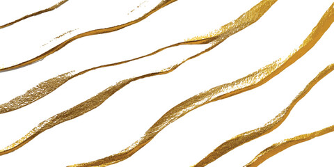 Aufkleber - Gold line on white background. Abstract gold wave flowing on white background. Gold wave design isolated on white background.