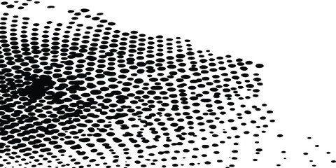 Leinwandbilder - Vector halftone dotted grunge texture. Grunge texture on distress back isolated white background. Vector modern abstract black splat grunge background with halftone dots pattern texture