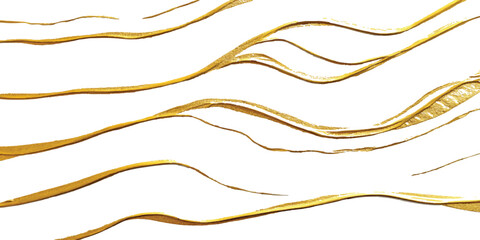 Aufkleber - Gold line on white background. Abstract gold wave flowing on white background. Gold wave design isolated on white background.