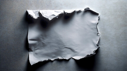 Fototapete - Crumpled White Paper on Gray Background Highlighting Texture and Imperfection in Minimalist Style : Generative AI