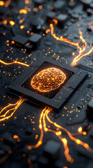 Wall Mural - a futuristic ai brain concept. suggests the potential of advanced artificial intelligence and how it