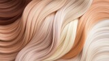 A close-up image of a variety of hair colors, including brown, blonde, and white, arranged in a swirling pattern.