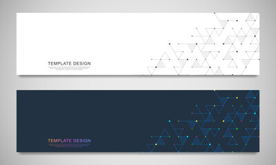 Poster - Graphic design element for web page or banner with a geometric pattern of triangle shapes.