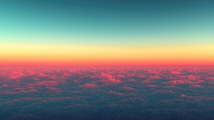 Wall Mural - Aerial Clouds under a vibrant sunset sky gradient