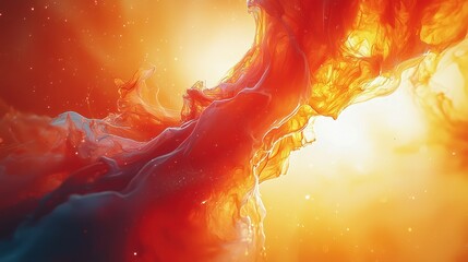 Wall Mural - abstract swirls in warm, fiery colors against light