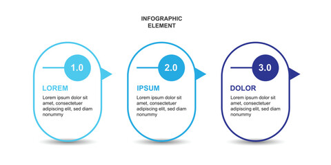 Leinwandbilder - 3 step business infographic template line style with circle and blue colors