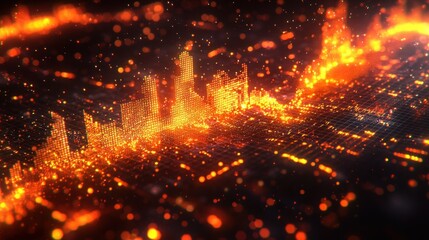 Wall Mural - glowing city abstract