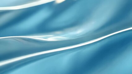 Wall Mural - abstract fluidity: glossy blue waves in motion with light reflection