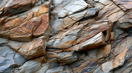 Aufkleber - Closeup view of rugged rock texture showcasing natural beauty and geological features : Generative AI