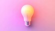 © Wannapha - Glowing light bulb, soft pastel background, symbolizes creativity and inspiration, ideal for innovation themes and ideas.