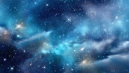 Wall Mural - a beautiful starry sky background with twinkling stars and distant galaxies, creating an enchanting