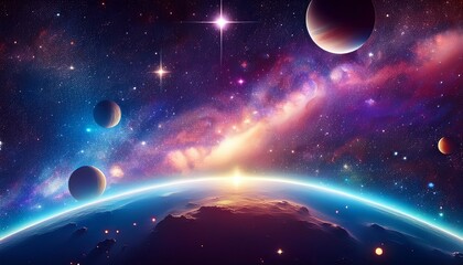abstract starry space background with shining stars stardust and nebula realistic galaxy with milky 