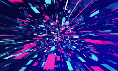 Wall Mural - unique design abstract digital animation pixel noise glitch error video damage