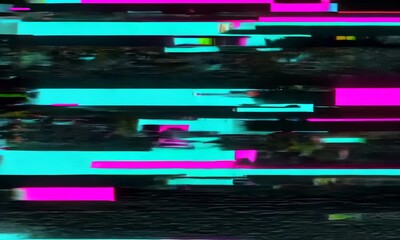 Wall Mural - unique design abstract digital animation pixel noise glitch error video damage