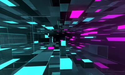 Wall Mural - unique design abstract digital animation pixel noise glitch error video damage