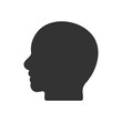 © ridhobadal - Silhouette of human head icon. Ideal for various design projects, educational materials, apps, and website elements.