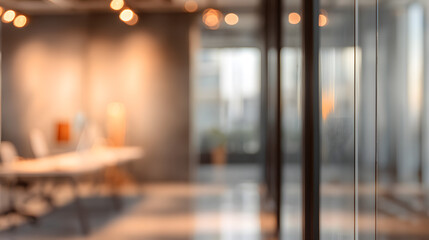Focused business meeting modern office blurred background bright environment professional viewpoint