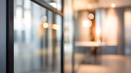 Blurred office interior background with blurred door modern workspace professional environment