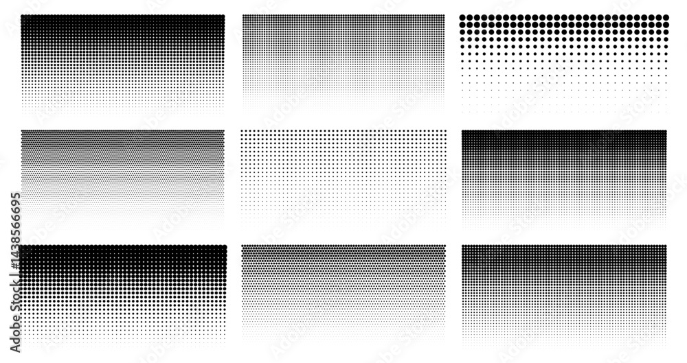 Halftone gradient. Abstract halftone dot gradient backgrounds with ...