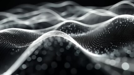 Wall Mural - Abstract waves of light and particles in motion