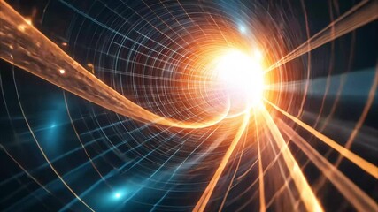 Wall Mural - connections and data processing through a black hole visualization with vibrant colors in a cosmic t