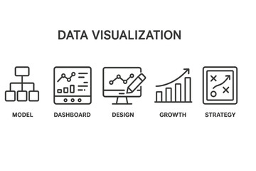 Leinwandbilder - Data visualization concepts illustrating model, dashboard, design, growth, and strategy for effective decision making