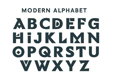Aufkleber - Modern alphabet design showcasing unique typographic styles and structures for graphic inspiration