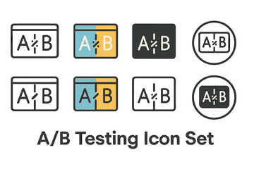 Aufkleber - A/B testing icon set showcasing various designs for digital analysis and optimization