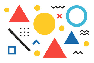 Fototapete - Colorful geometric shapes arranged in an abstract pattern showcasing creativity and design
