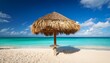 © Bonita - thatched parasol sunshade on a beautiful tropical caribbean beach in cuba