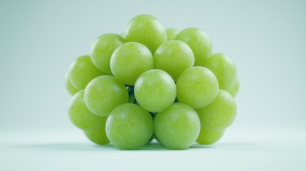Wall Mural - pile of green grapes against a light backdrop
