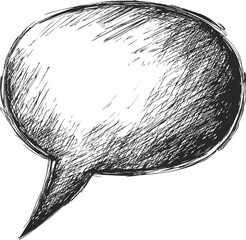 Poster - Hand-drawn sketched speech bubble in black, abstract concept. Vector illustration