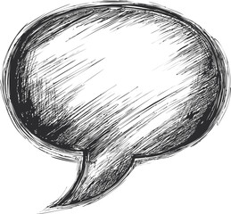 Leinwandbilder - Hand-drawn sketch of a speech bubble in monochrome style. Vector illustration