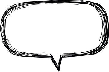 Poster - Hand-drawn speech bubble, representing communication concept. Vector illustration