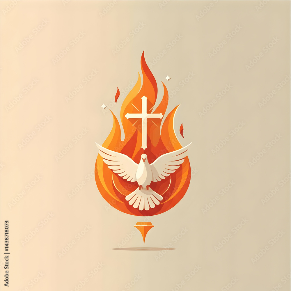 Celebration Of Pentecost Jesus Is Coming Stock Illustration Adobe Stock