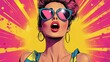 © Niphaphan - Vibrant retro banner woman shout sale deal