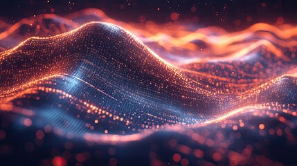 Wall Mural - sound waves & digital security: digital wave backgrounds with moving lines and sound waves, symboliz