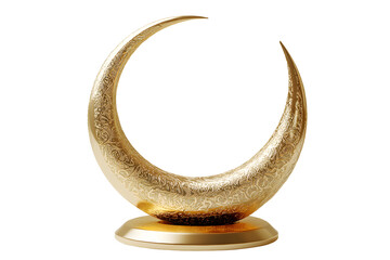 Wall Mural - png a thick crescent moon intersecting a solid chrome star illustration metallic emblem.
