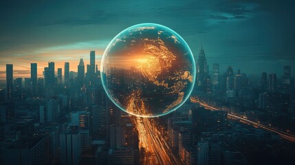 Wall Mural - the concept of globalization in a visual format.