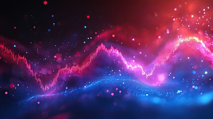 Wall Mural - vibrant glowing financial graphs showing real-time trading activity.