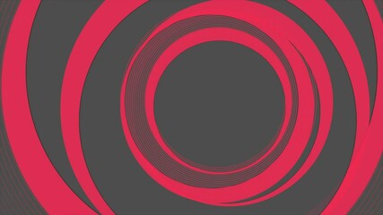 Poster - Dark grey and red abstract geometric tech background with linear circles. Seamless looping minimal futuristic motion design. Video animation Ultra HD 4K 3840x2160