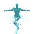 © nDuk_geNduk - Teal Human DNA Abstract Art.