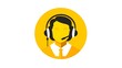 © Mia - Online Help Glyph Icon: Flat Symbol Yellow - Professional Assistance Illustration