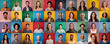 © Barry - Diverse portraits of people from different ethnicities, ages, sexual orientations, religions, and cultures on colorful background. Diversity and inclusion concept.