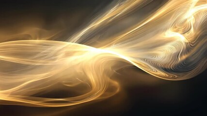Wall Mural - golden light waves: mesmerizing abstract energy flow in motion