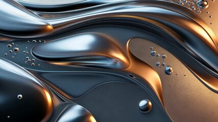 Wall Mural - elegant flow of metallic liquid abstract with reflective surfaces