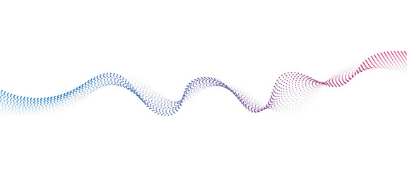 Leinwandbilder - Flowing Dot Wave halftone gradient pattern on transparent background	
