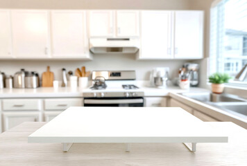 Fototapete - Bright and Modern Kitchen with Clean White Countertop Ready for Cooking and Meal Preparation : Generative AI