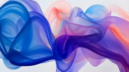 Wall Mural - flowing abstract smoke patterns in vivid blue and purple hues evolving seamlessly